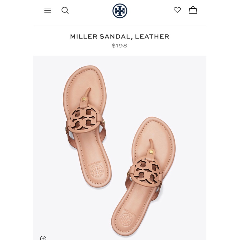 Tory Burch Nude Leather Miller Sandal Sz 8